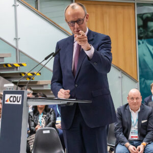 Bundeskanzler Friedrich Merz CDU beim Wirtschaftsdialog in Berlin – fotografiert von Philipp Ziebart