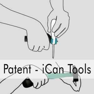 iCAN Tools – patentierte ergonomische Werkzeuge wie Hammer und Greifer, entwickelt für Menschen mit motorischen Einschränkungen.