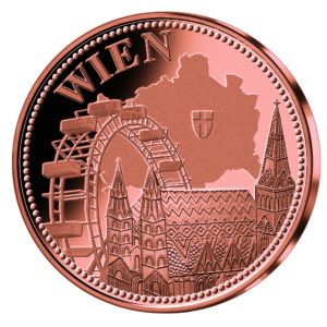 Münzretusche Österreich – Bundesländer-Serie. Münze Österreich Wien – Bundesländer-Serie, High-End-Retusche & Proof-Look